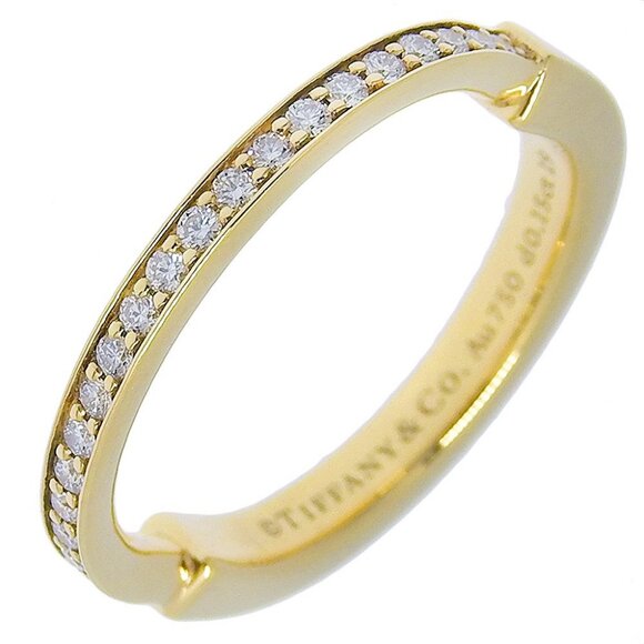 TIFFANY&Co. Lock Ring K18 yellow gold/diamond #6.2(US Size) 4.5g Women - Picture 1 of 6